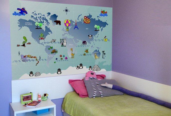 Adesivo de parede Mapa Mundi sugest u00e3o de decoraç u00e3o Na Internet Aparador Verde Musgo ~ Adesivo de parede Mapa Mundi sugest u00e3o de decoraç u00e3o Na Internet