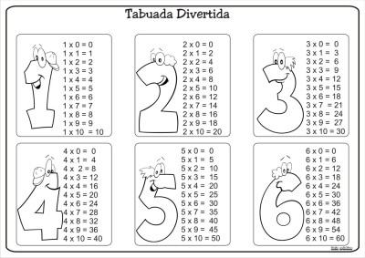 tabuada de multiplicacao para ensino fundamental para colorir