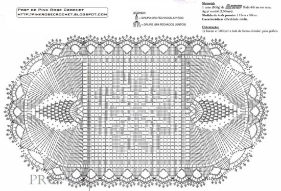 Jogo de Cozinha em Crochê Oval Floral: Receita, Gráfico e Tutorial