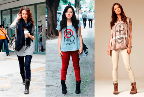 coturno feminino e calça jeans