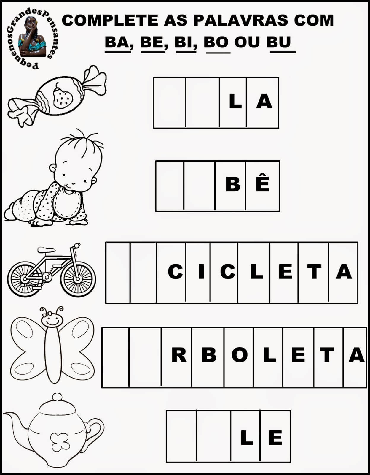 Ba be bi bo bu palavras librain