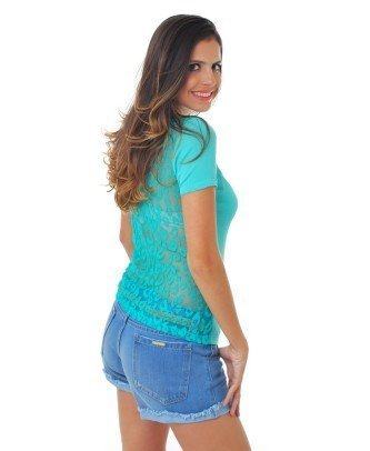 blusa de renda nas costas azul