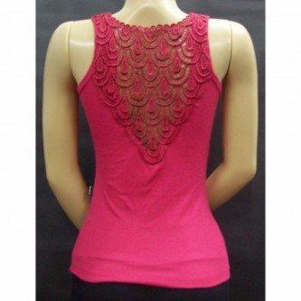 blusa de renda nas costas rosa