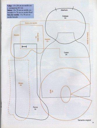 melhores moldes de bonecas de tecido