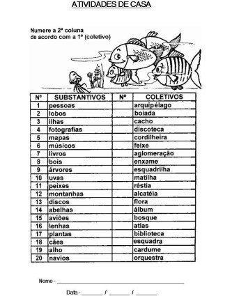 imprimir lista de substantivos coletivos