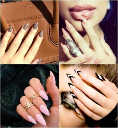 unhas stiletto diversos modelos