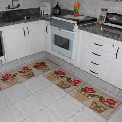 tapetes para cozinha com flores