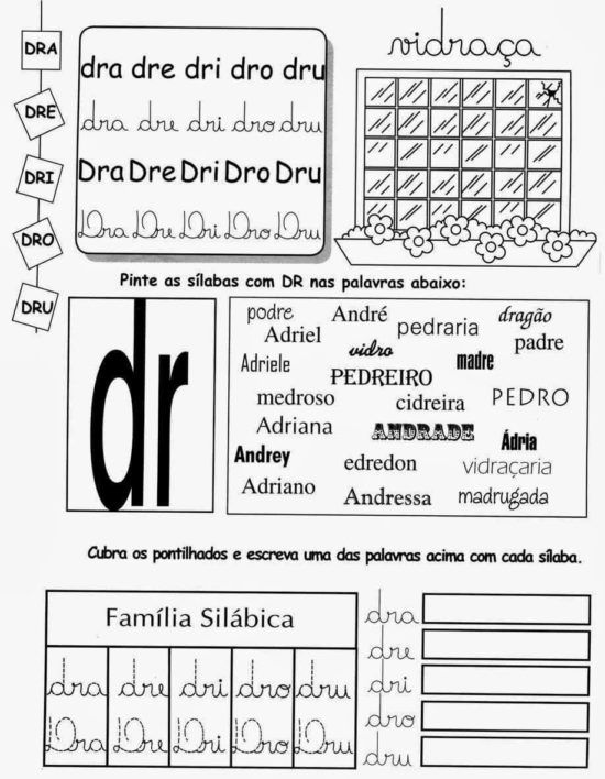 Atividades Encontros Consonantais para Imprimir