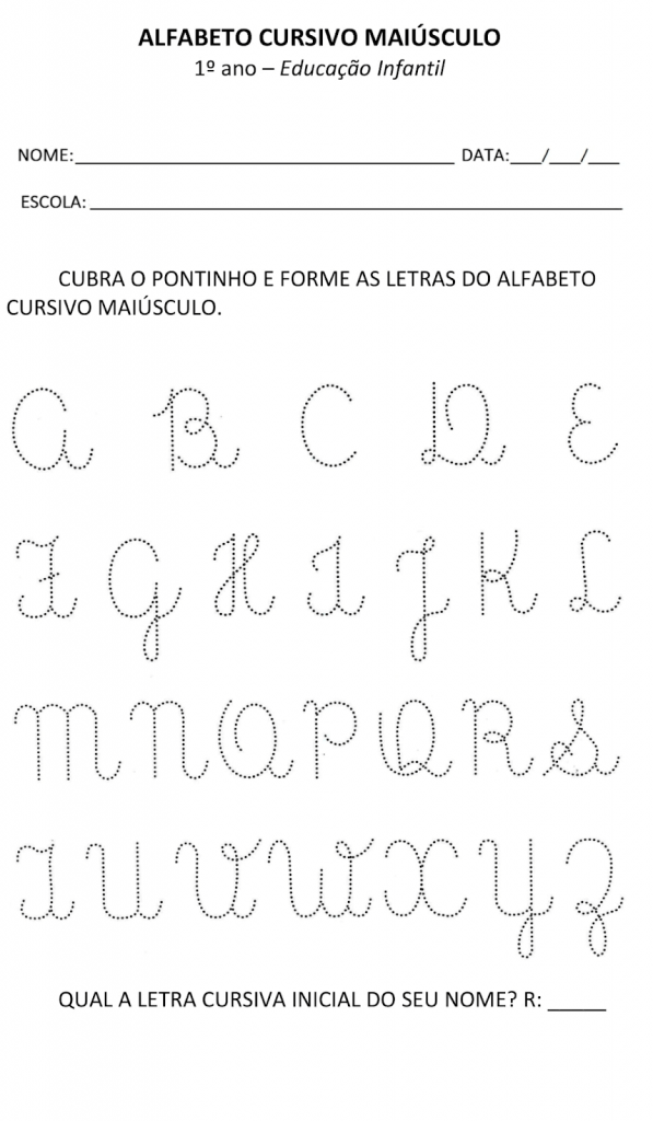 Featured image of post The Best 23 Alfabeto Cursivo Minúsculo Pontilhado Para Imprimir